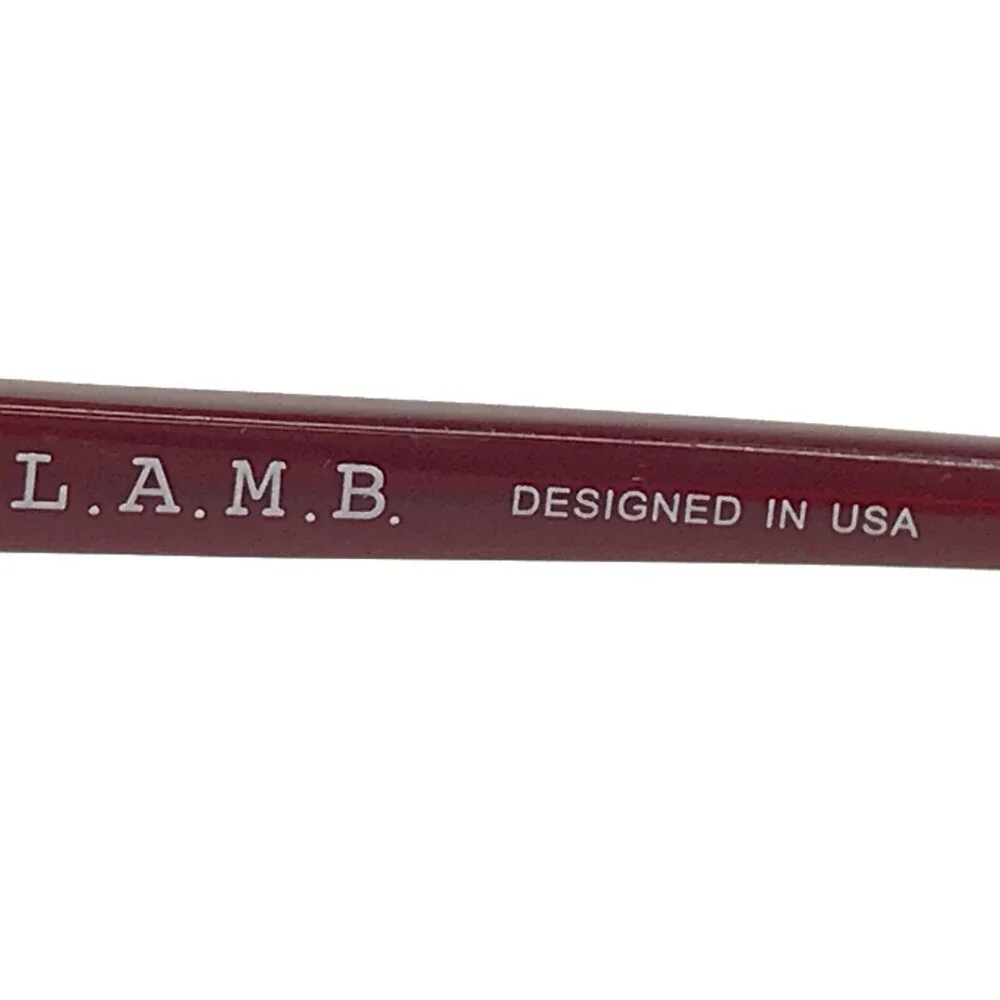 L.A.M.B Eyeglasses Frames LA084 BUR Red Clear Beige Striped 53-17-140